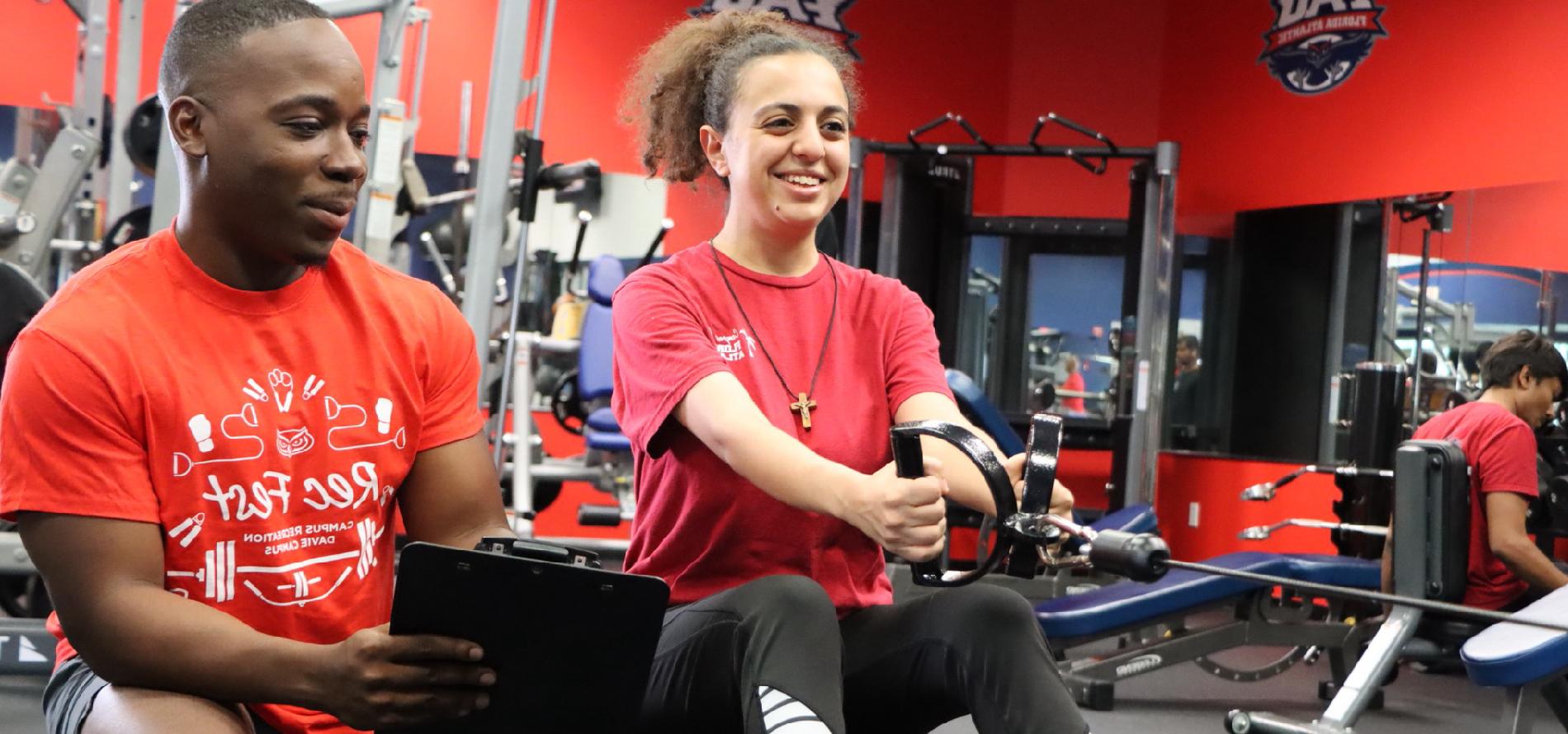 Broward student working out on the bench press